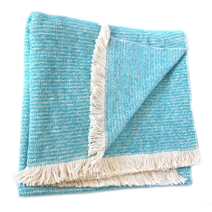 Picture of Turquoise Chenille Two-Tone Throw