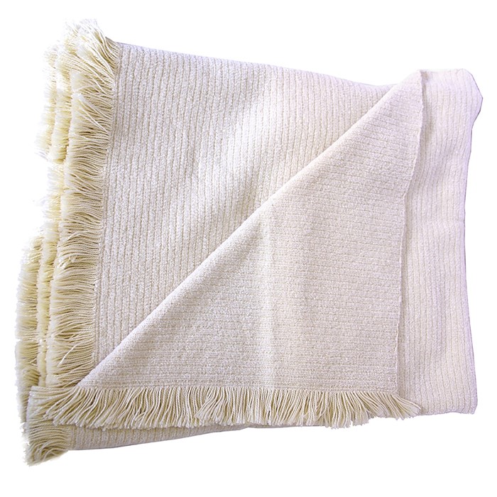 Picture of Off White Chenille Two-Tone Throw