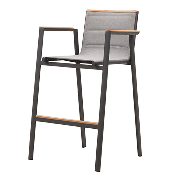 Picture of Madrid Bar Height Arm Chair in Charcoal