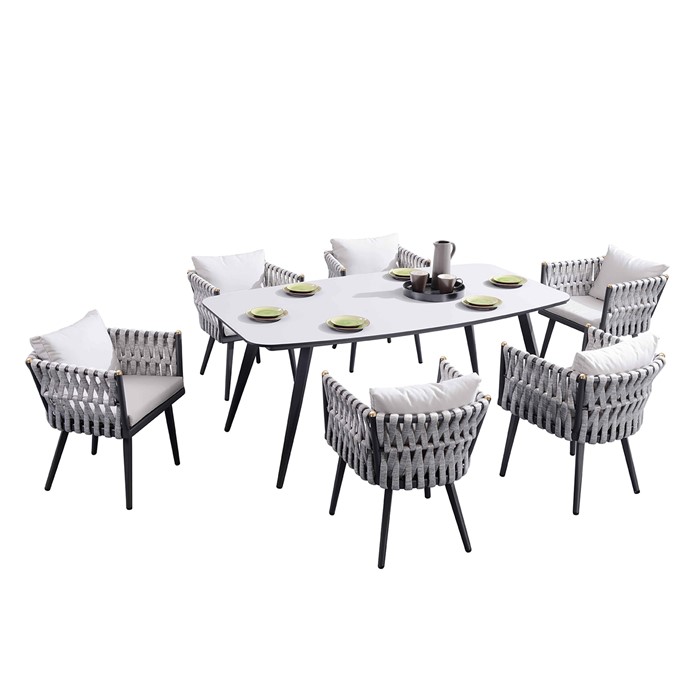 Picture of Crown 7 Piece Dining Set in Charcoal