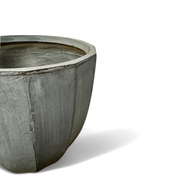 Picture of GeoLite RibbedSphere Planter GreyWash 